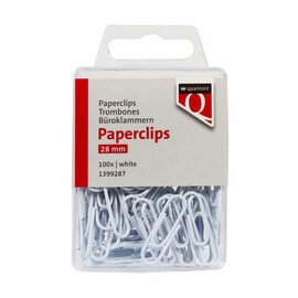 Paperclip 28mm Wit, 100st.