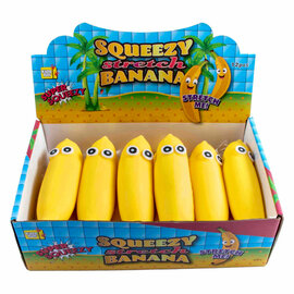 Squeeze Funny Bananas Anti-Stress Stretch Knijpfiguur, 12st.