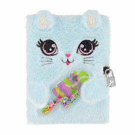 Pluche Dagboek Kat met Slot, A5