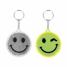 Reflecterende Sleutelhanger Emoticon, 12st.