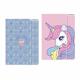 Map met Elastiek A4 Kleurrijk Eenhoorn