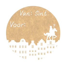 Etiketten Kraft Sint - 1000st.