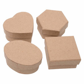 Colorations - Papier-mache Mini Doosjes, 12st.