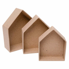 Colorations - Papier-mache Huisjes, 3st.