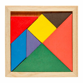 Houten Tangram Puzzel, 7st.