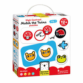 Banana Panda - Hoog Contrast Puzzel Zoek de Tweeling - 8dlg.