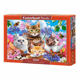 Castorland Legpuzzel Kittens with Flowers, 500st.
