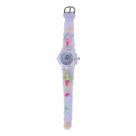Glamour Analoog Horloge met Licht Zeemeermin - Paars