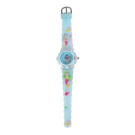 Glamour Analoog Horloge met Licht Zeemeermin - Blauw