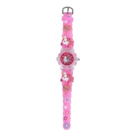 Glamour Analoog Horloge met Licht Eenhoorn - Roze