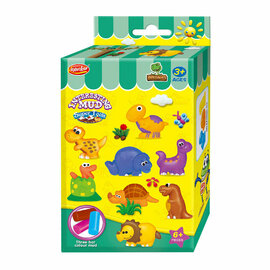 Kleiset met 2 Dinovormen en Tool - 3 Kleuren Klei