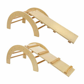 Houten Klimboog met Glijbaan Set