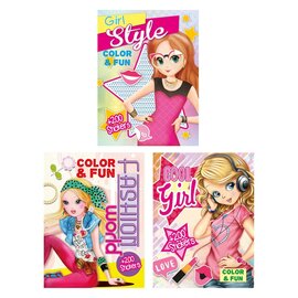Color & Fun Girls Kleurboek met 200 Stickers