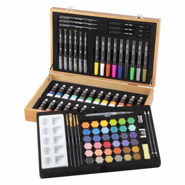 Luxe Houten Tekenkoffer - 92-delig