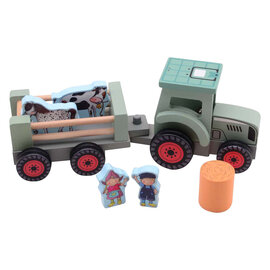 Fien & Teun Houten Tractor met Accesoires - 7dlg.