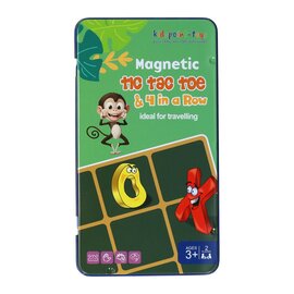 Magnetische Reisspel in Blik Tic, Tac, Toe & 4 op een Rij