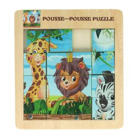 Houten Schuifpuzzel Wilde Dieren, 15st.