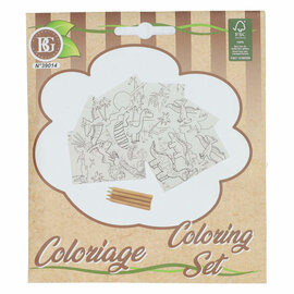 Kleursetje Dino 6 Kleurplaten en 4 Kleurpotloden