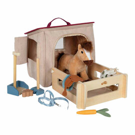 Small Foot - Speelset Paard met Stal en Accessoires in Tas