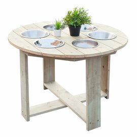 Classic World Houten Zand- en Watertafel Rond met 6 Bakken