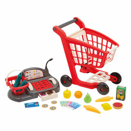 Ecoiffier 100% Chef Gevulde Winkelwagen en Kassa - 26dlg.