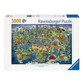 Ravensburger Legpuzzel Illustrated World Map - 5000st.