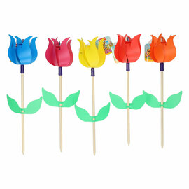 Houten Windmolen Tulp
