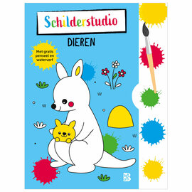 Kleurboek met Verfpalet en Penseel Dieren