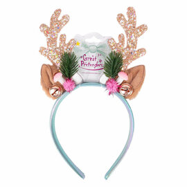 Holiday Rudolph Kersthaarband voor Kinderen - Roze/Mint