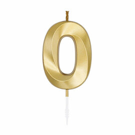 Taartkaars 6cm Metallic Goud no. 0