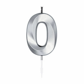 Taartkaars 6cm Metallic Zilver no.0