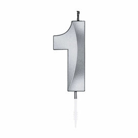 Taartkaars 6cm Metallic Zilver no.1