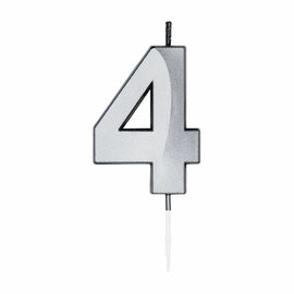 Taartkaars 6cm Metallic Zilver no.4