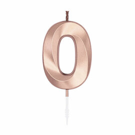 Taartkaars 6cm Metallic Rose Goud no. 0