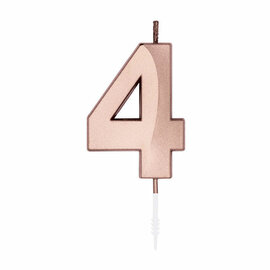 Taartkaars 6cm Metallic Rose Goud no. 4