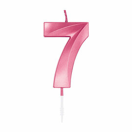 Taartkaars 6cm Metallic Licht Roze no. 7