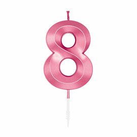 Taartkaars 6cm Metallic Licht Roze no. 8