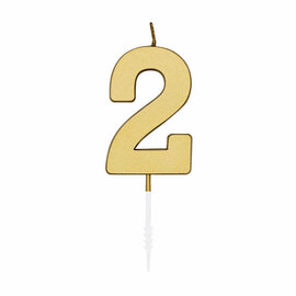 Taartkaars 4,5cm Metallic Goud no. 2