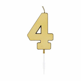 Taartkaars 4,5cm Metallic Goud no. 4