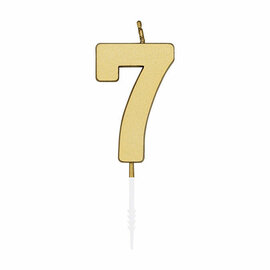 Taartkaars 4,5cm Metallic Goud no. 7