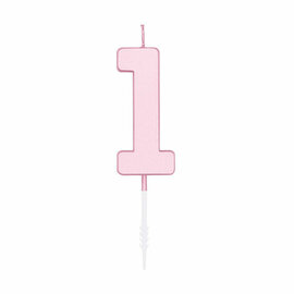 Taartkaars 4,5cm Pastel Roze no. 1