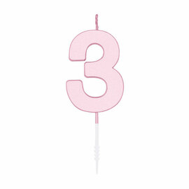 Taartkaars 4,5cm Pastel Roze no. 3