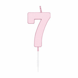 Taartkaars 4,5cm Pastel Roze no. 7