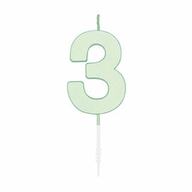 Taartkaars 4,5cm Pastel Mint no. 3