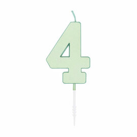 Taartkaars 4,5cm Pastel Mint no. 4