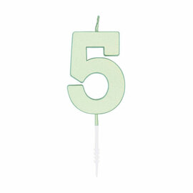 Taartkaars 4,5cm Pastel Mint no. 5