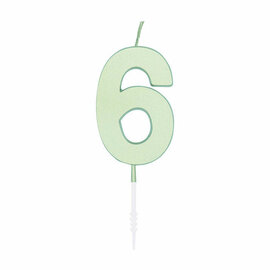 Taartkaars 4,5cm Pastel Mint no. 6