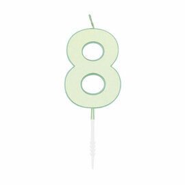 Taartkaars 4,5cm Pastel Mint no. 8