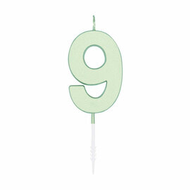 Taartkaars 4,5cm Pastel Mint no. 9