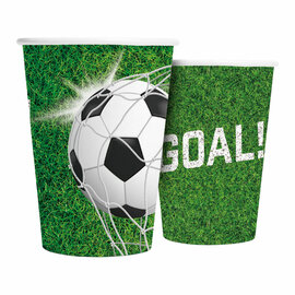 Papieren Bekers 210ml Voetbal - 8st.